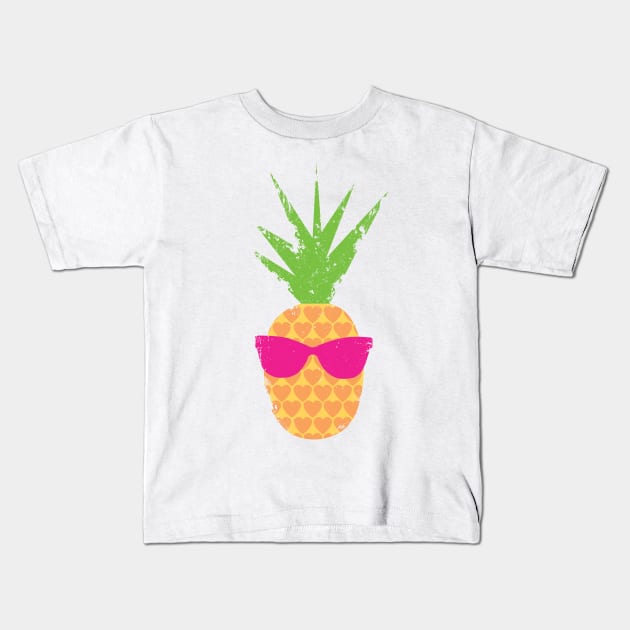 Rockin Lovin Pineapple Kids T-Shirt by grantimus